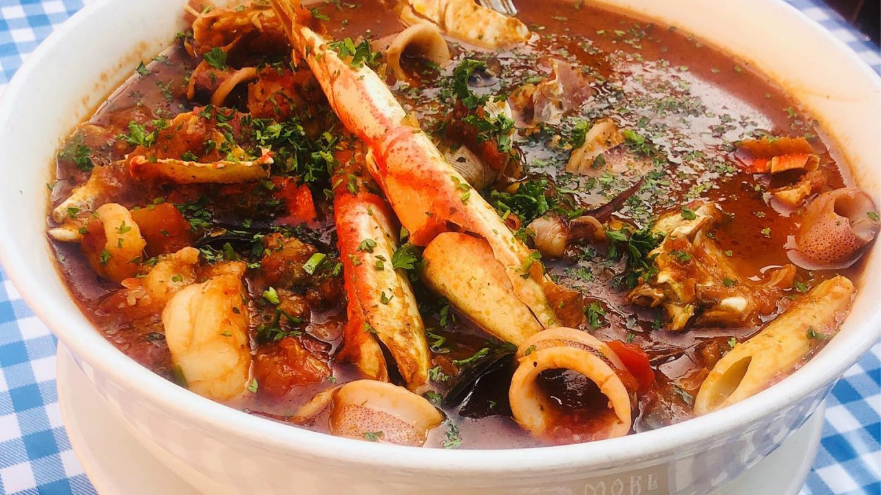 image of cioppino, the signature San Francisco Italian dish with seafood